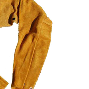 Chaqueta de seguridad de trabajo de cuero de vaca dividida de alta resistencia unisex yugos de soldadura Amarillos y azules para soldadores Protección cómoda - Product Image 2