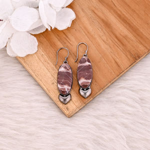 ต่างหูทองเหลืองชุบโรเดียมสีดำสไตล์คลาสสิกทำมือ ประดับด้วยพลอยมาลิงกา รูปทรงวงรี ขายส่งจากผู้ผลิต - Product Image 2