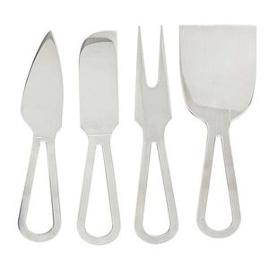 Juego de Utensilios para Cortar y Untar Queso de Acero Inoxidable de Grado Alimenticio con Mango Redondo de Madera de Dos Tonos - Product Image 6