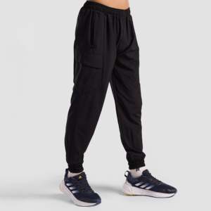 Pantalones Deportivos Clásicos Juveniles, Estilo Casual Elegante, Color Negro, 100% Algodón, Felpa Francesa, Logotipo Personalizable, Lavado a Color, Pliegues, Tallas hasta 6XL, Ligeros - Product Image 3