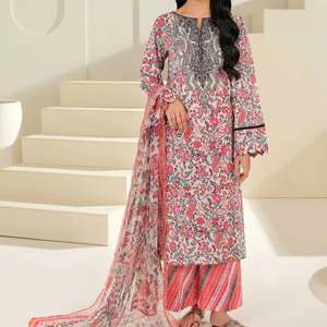 Conjunto de Salwar Kameez de 3 Piezas para Mujer, Tela Transpirable de Primera Calidad, Ligero, de Secado Rápido, Nuevo Diseño Estampado, para Todas las Temporadas - Product Image 1
