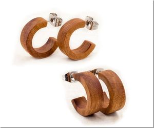 Pendientes circulares de gancho de alta calidad con costuras de madera explosivas, venta al por mayor, pendientes exagerados de madera, pendientes de madera para mujeres africanas - Product Image 2