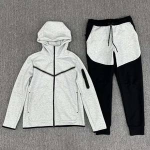 Nouveau 2024 Logo personnalisé privé lourd 100% coton à manches longues Street Sweat Suit à capuche Zip deux pièces doux Jogger ensembles hommes - Product Image 5