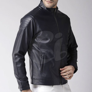 Chaqueta de Invierno Casual para Hombre, Personalizada al por Mayor, de Cuero Vacuno Ecológico, Impermeable, Transpirable, con Cuello Alto, MOQ Bajo - Product Image 4
