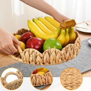 Juego de 3 bandejas redondas para servir algas marinas, diseño de Jacinto festoneado para almacenamiento de decoración de alimentos, venta al por mayor de Vietnam Vecraft - Product Image 6