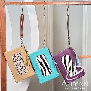 ¡Novedad de 2025! Cartera de mano de cuero reciclado auténtica personalizada, bolso de mano de cuero multicolor, cartera para mujer - Product Image 1