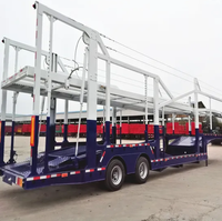 Semi-remorque porte-voitures à double étage, robuste, 2 essieux, haute capacité, plus de 3001 kg |   Remorque de transport automobile pour l'expédition de véhicules