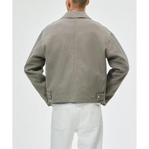 Veste en toile classique décontractée pour homme, sans capuche, pour l'extérieur, avec motif, imperméable et respirante, coupe confortable - Product Image 2
