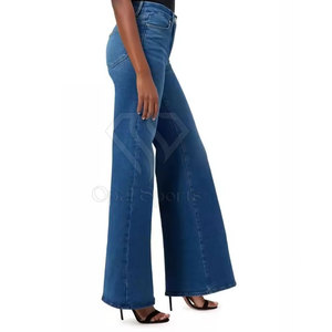 Fabricante profesional de fábrica, pantalones vaqueros anchos para mujer, pantalones vaqueros anchos transpirables para mujer al por mayor - Product Image 6