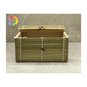 Handcrafted Bamboo Roll-Up Box, Natural Decorative Storage for Eco Homes, Bamboo <b>Blind</b> Box, Handmade Bamboo Curtain Box - Product Image 1