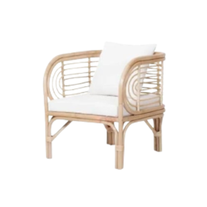 Meubles de jardin Canapé simple Salon nordique naturel Chaise en rotin d'Indonésie Fait à la main Patio Intérieur Extérieur À VENDRE - Product Image 3