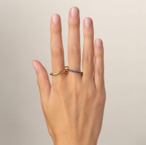 Último anillo de Plata de Ley 925 martillado vinculado, Conector de piedras preciosas de Rubí, anillo de enlace múltiple, anillo de joyería de piedra natal - Product Image 4