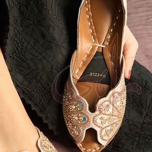 Khussa de Mujer de Alta Calidad con Bordado a Mano y Estampado, Antideslizante, de Color Sólido, Ligera, Informal, con Suela Antideslizante para Adultos - Product Image 6