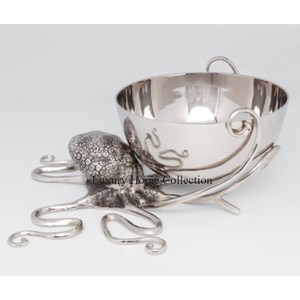 ตัวทำความเย็นไวน์สำหรับตกแต่งทรงชามเปิดและติดด้วยการออกแบบที่น่าสนใจสีเงินเคลือบเงาทำจากอลูมิเนียม - Product Image 1