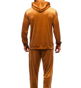 Ropa de calle de moda al por mayor de tamaño personalizado chándal de tela de terciopelo conjunto de chándal de secado rápido transpirable para hombres OEM - Product Image 3