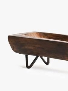 Plato para servir troncos de madera hecho a mano con patas de metal a precio mayorista para restaurante, boda, Hotel, fiesta, uso - Product Image 4