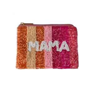 Porte-monnaie perlé MAMA fait main coloré-Un cadeau amusant et fonctionnel pour les mères cadeau de fête des mères porte-monnaie perlé fait à la main - Product Image 1