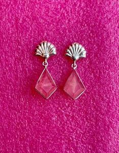 Boucles d'oreilles en argent sterling 925 Morganite faites à la main Belle boucle d'oreille pour femme Boucle d'oreille en pierre rose. - Product Image 6