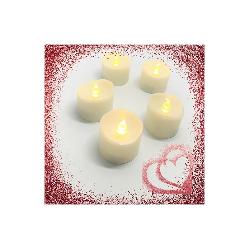 Warm White Flickering Battery Powered Flameless LED Tea Light Candles