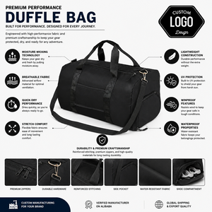 Premium Waterproof Nylon Travel <b>Duffel</b> <b>Bag</b> Large Duffle <b>Bag</b> Capacity Separate Compartment Fitness Gym Weekend Trips Duffle <b>Bag</b> - Product Image 4