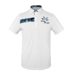 เสื้อโปโลชาย Handee แขนสั้น พิมพ์ลายดิจิตอลตามสั่ง ทรงปกติ สไตล์สมาร์ทแคชชวล ผ้าถักใยไผ่ สีขาว ไซส์ M - Product Image 2