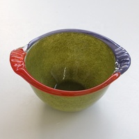 Bixuan Kleurrijke Randen Mondgeblazen Glazen Schaal Collectie Diep Donkerblauw Olijfgroen Fruit Schaal Tafeldecoratie Huisdecoratie