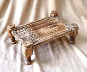 Antique mango wood <b>cot</b> design serving platter for hotels and restaurant - Product Image 1
