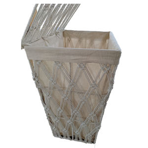 ตะกร้าเก็บของทรงวงกลมพับได้ตะกร้าเก็บของทำจากผ้าฝ้ายธรรมชาติ - Product Image 1