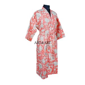 Elegant Bohemian Style Vintage Cotton Kimono Robe Handcrafted Patchwork Kantha Jacket Quilted Winter <b>Gift</b> for Women - Product Image 6