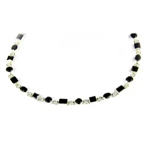 Collar de Plata 925 con Cuentas de Ónix Negro para Uso Diario de Mujer - Product Image 1