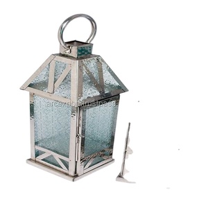 Highest Quality Metal <b>Silver</b> Mirror Polished Frame and Glass Hanging Lanterns Vintage Handmade Table Ware Decoration Lanterns - Product Image 1