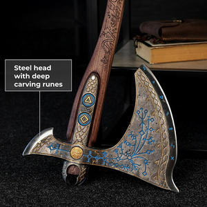 Hacha de acero al carbono forjada a mano con mango de madera perfecta para acampar, coleccionistas, decoración de paredes, entusiastas de los regalos de exhibición en el hogar - Product Image 4