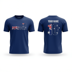 Set di Maglie da Calcio Ispirate all'Australia con Nome e Numero Personalizzati, Maglie per Tifosi per il Giorno della Partita, Accessori Personalizzabili - Product Image 2