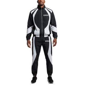 ชุดวอร์มสตรีทแวร์ล่าสุด แบบแพทช์เวิร์ค ผ้าฝ้าย 100% ชุดเซ็ต 2 ชิ้น เสื้อแจ็คเก็ตกันลมสำหรับผู้ชาย พร้อมลายพิมพ์ ป้องกันแบคทีเรีย - Product Image 1