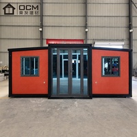 Maison mobile modulaire de luxe de 20 pieds, design brique, normes US/AU, conteneur extensible pour habitation compacte