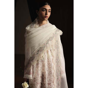 For <strong>ZARA</strong> SHAHJAHAN 3PC Chiffon Lawn Embroidered Top Dupatta and Trouser Set Khaddi Net Emb Dupatta BIC-4893 for Spring/Summer - Product Image 4