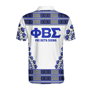 Chemise Phi Beta Sigma 1914 en piqué 100 % coton 220 GSM avec broderie chenille Divine Nine Greek Fraternity, qualité supérieure, infroissable - Product Image 3