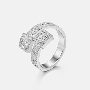 Anillo Cubano de Moissanita, Plata 925, Engaste de Lujo, 0.5 Quilates, DEF - Product Image 2