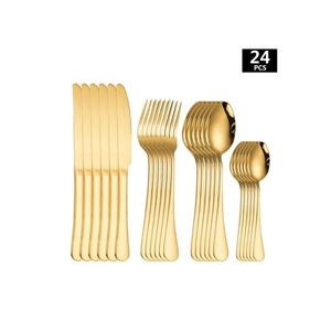 Cuchara de Acero Inoxidable Premium con Acabado Dorado Personalizable, Estilo Vintage con Tacto de Ágata, Duradera para Regalos, Logotipo Personalizado - Product Image 1