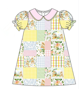 Conjuntos de ropa para niños con conejito de Pascua, venta al por mayor, conjunto de pantalones cortos con volantes florales de Boutique para niñas, trajes de vestido de verano para niñas - Product Image 2