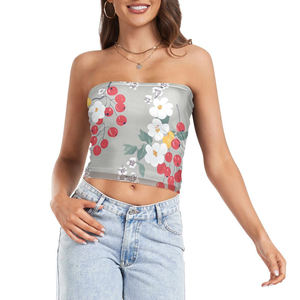 เสื้อครอปท็อปแบบสวมสำหรับผู้หญิง พิมพ์ลายแบบซับลิเมชั่น รับสกรีนโลโก้ เสื้อครอปหวานๆ เหมาะสำหรับใส่ไปปิกนิกและชุดลำลองสุดโรแมนติก - Product Image 3