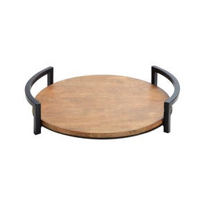 ถาดกลมทำมือ MOQ ต่ำพร้อมที่จับโลหะ - Product Image 2