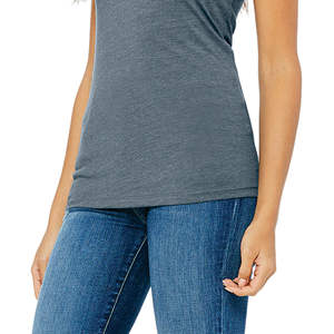 Cinta de hombro para mujer, longitud de cuerpo más larga, hilado de algodón peinado y anillo Airlume, 32, 100% oz, pizarra jaspeada, t-shi Slim Fit, 4,2 - Product Image 5