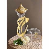 Brûleur à encens Mubkhar en acrylique fait à la main, design arabe exclusif, écologique, décoration d'intérieur, cadeau pour le Ramadan et l'Aïd, vente chaude