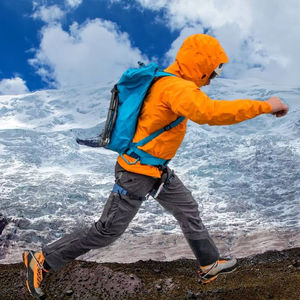 Veste de pluie légère à fermeture éclair au design unique et confortable Coupe-vent imperméable à blocs de couleurs pour femmes - Product Image 1