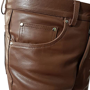 2024 Anti-wrinkle Trending Fashion Top Manufacturer New Stylish Wholesales Oversized Best Quality <b>Leather</b> Pants for Men - Product Image 6
