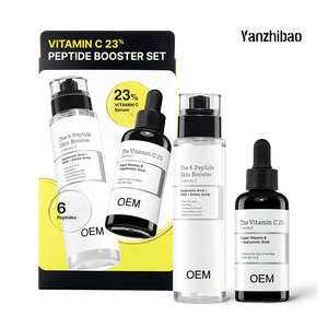 23% Vitamina C Peptide <span class=keywords><strong>Booster</strong></span> Set 1oz Suero coreano para el cuidado de la piel Brillo Reafirmante Antienvejecimiento Suero facial Juego de regalo - Product Image 2