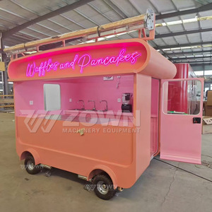 New Design Customized Pink Fiberglass Outdoor Mobile Kitchen Cheap Food Truck <b>Barbecue</b> Food Trailer for Sale - Product Image 3