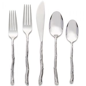Ensemble de couverts décoratifs en métal courbé à la main pour la cuisine, ensemble de couverts en acier inoxydable, couteau, cuillère, fourchette et épandeur - Product Image 6