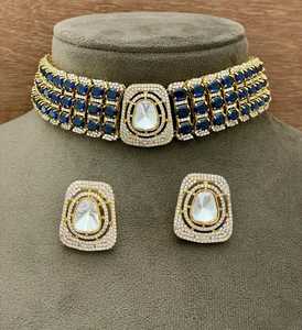 Boda India mujeres Kundan gargantilla collar joyería nupcial tradicional Polki Kundan collar moissanita collar - Product Image 3